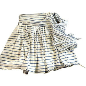 Zara Striped Cotton/silk blend skirt wrap waist small with flaw